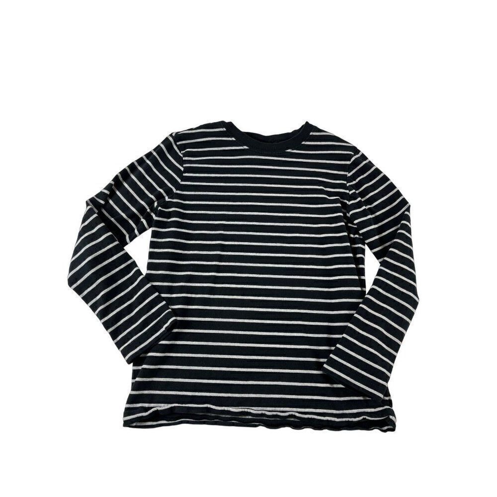 Hanna Andersson Striped Crew Neck Long Sleeve Ringer Tee Shirt US 8 130CM Black